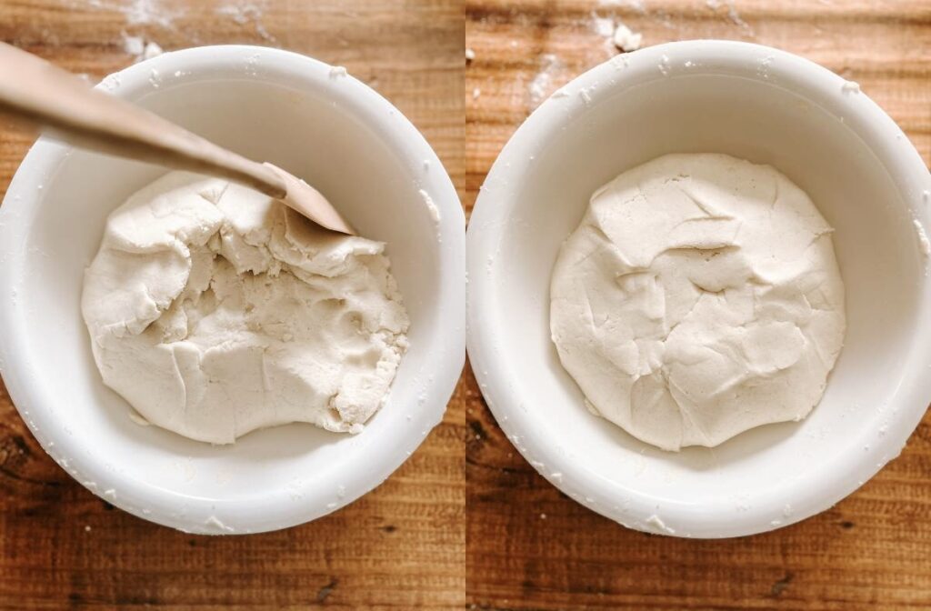 2 bowls showing mixed flour.