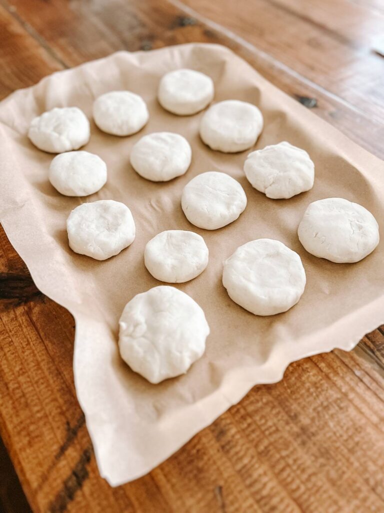 bread on baking sheet.